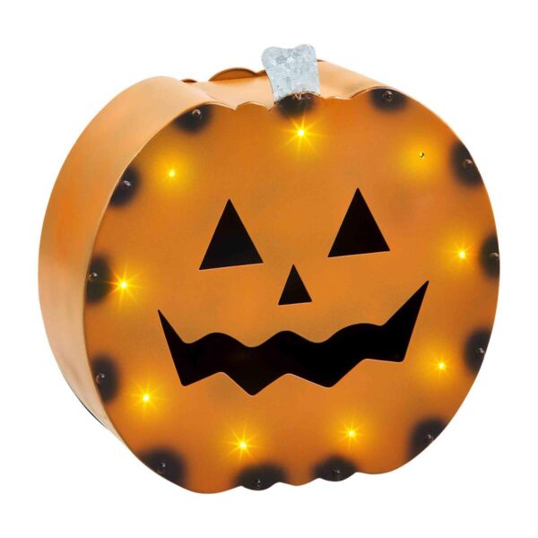 orange tin pumpkin lantern